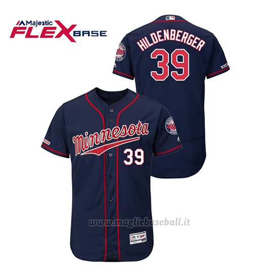 Maglia Baseball Uomo Minnesota Twins Trevor Hildenberger 150th Aniversario Patch Autentico Flex Base Blu2
